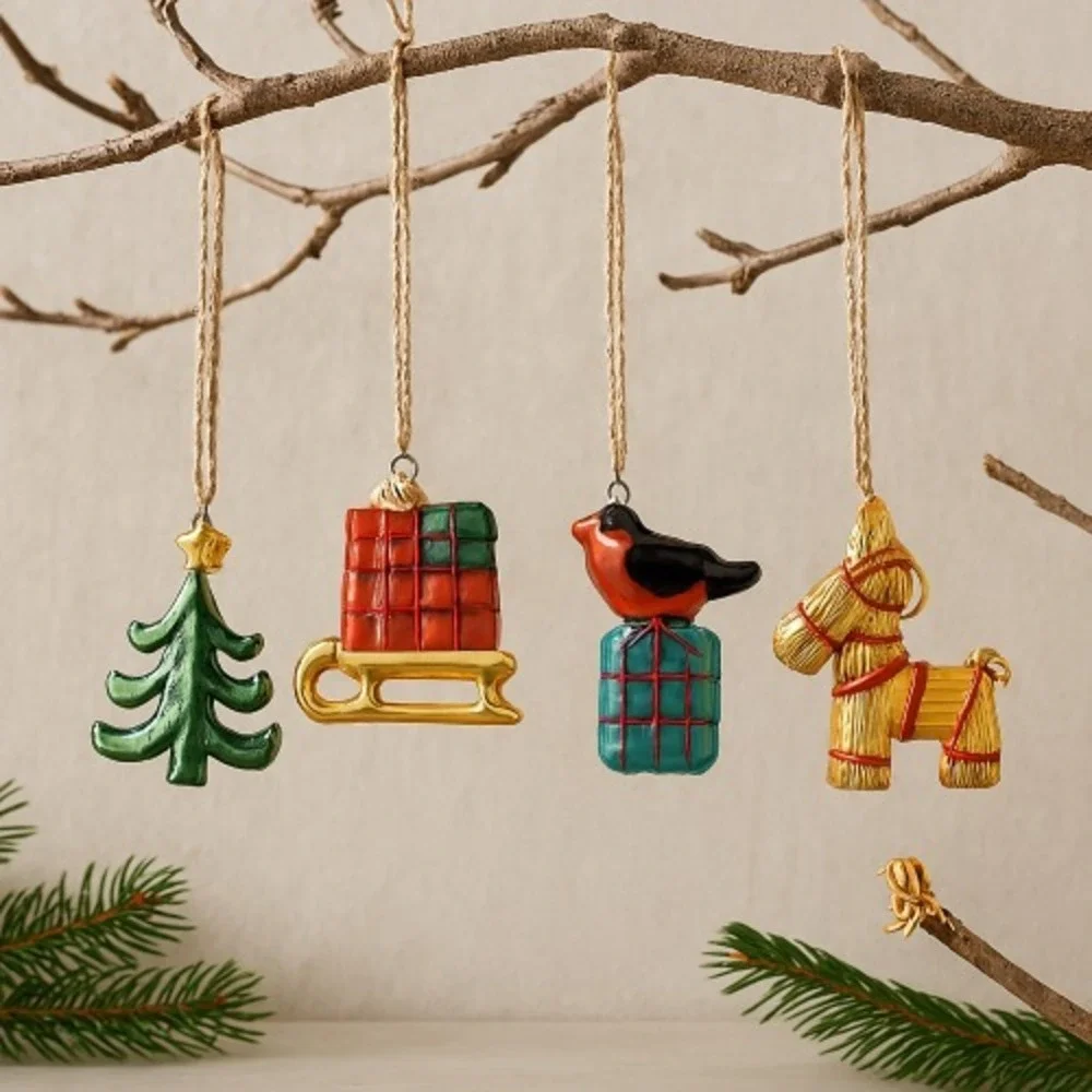 IKEA VINTERFINT Glass Christmas Ornament Set of 4 Discontinued Scandinavian
